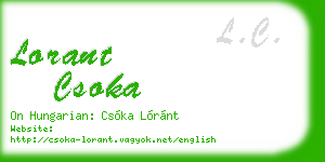 lorant csoka business card